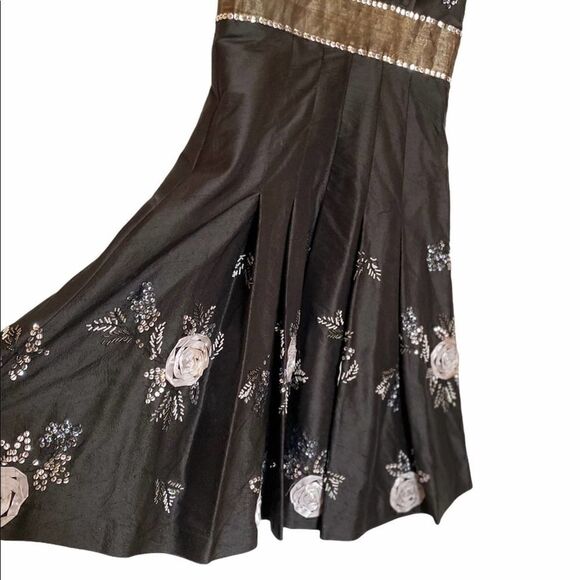 Tibi Green Tag Sequined Floral Silk Dress - Picture 4 of 6